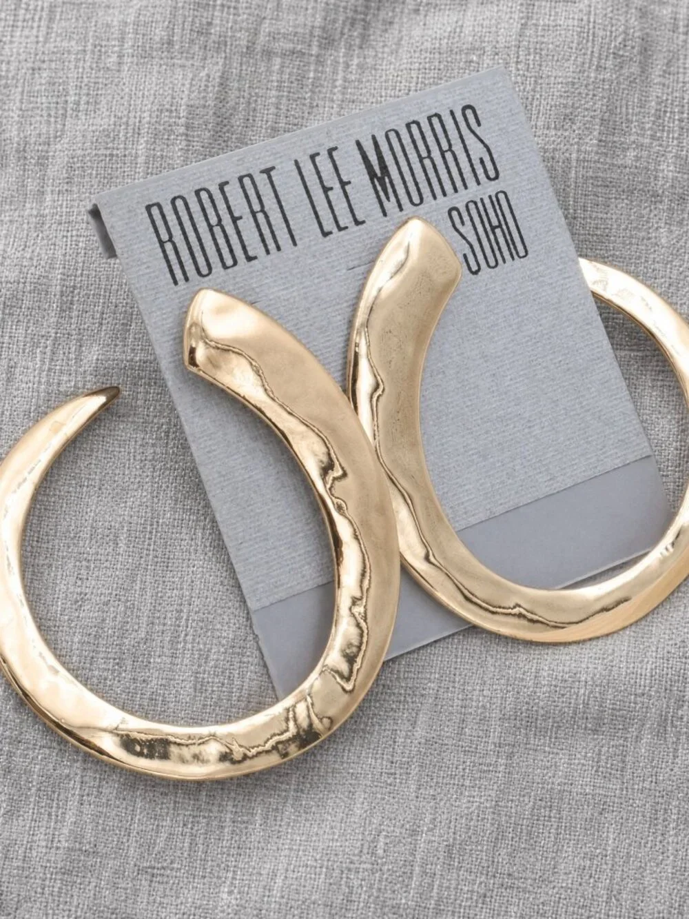Robert Lee Morris Gold Crescent Hoop Earrings